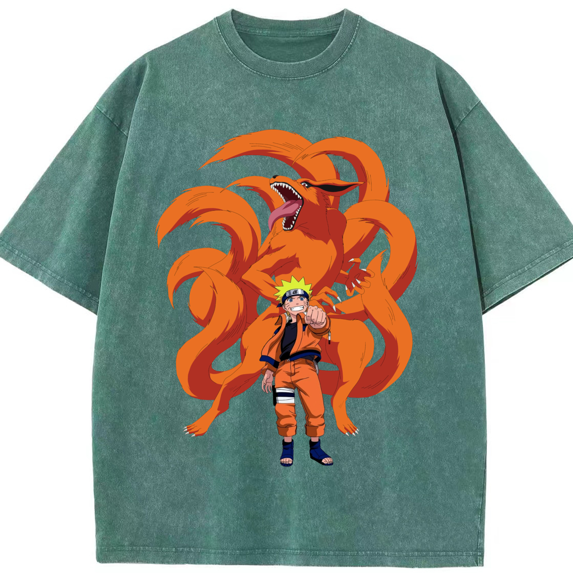 （画像用） NARUTO -ナルト- うずまき ナルト Uzumaki Naruto 綿100% ヴィンテージ風 半袖Tシャツ（フロントプリント）